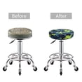 thumbnail image 3 of Blue Green Camouflage Round Bar Stool Seat Covers, Elastic Round Chair Cover Stool Seat Slipcover Bar Stool Cushions Round Pad for 12-14 inch, 3 of 5