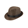 thumbnail image 2 of PULLIMORE Straw Fedora Hat for Men Summer Trilby Cuban Sun Cap Panama Short Brim (Coffee), 2 of 9