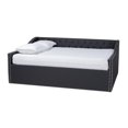 thumbnail image 1 of Bowery Hill Full Size Upholstered Daybed with Button Tufting, Dark Grey, 1 of 9