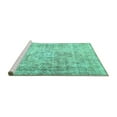 thumbnail image 2 of Ahgly Company Machine Washable Indoor Round Persian Turquoise Blue Traditional Area Rugs, 4' Round, 2 of 4