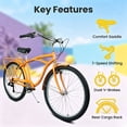 thumbnail image 2 of Ambifirner 26 Inch 7-Speed Beach Cruiser Bike for Men & Women High-Tensile Steel Frame & Lightweight Alloy Wheels with V-Brakes Multiple Colors for Leisure and Commuting, 2 of 9