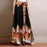 Pantalon Large pour Femmes Mode Grande Taille Femmes Ample Imprimé Patchwork Nœud Large Pantalon Décontracté Capris pour Femmes Été Décontracté Liquidation