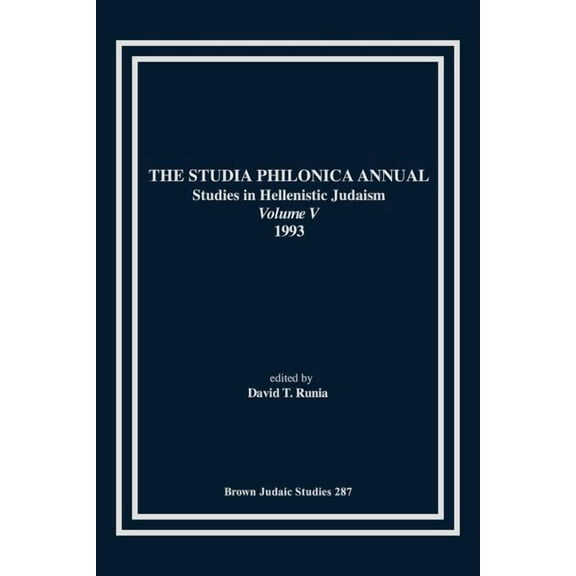 The Studia Philonica Annual V, 1993 (Paperback)