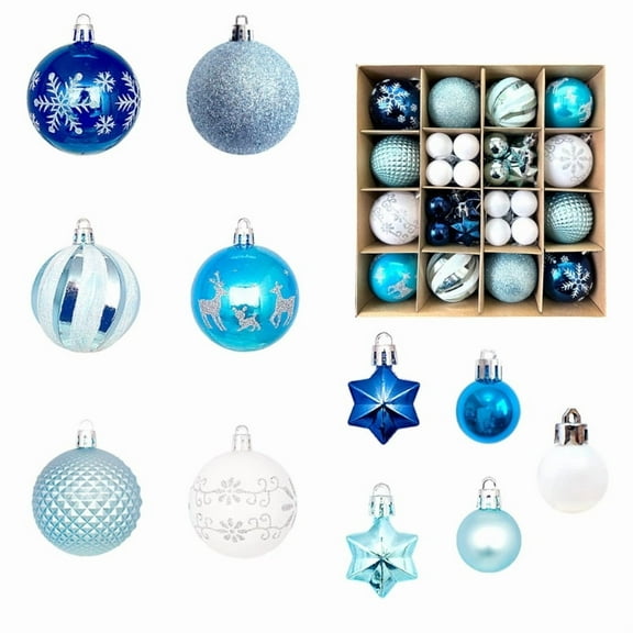 42pcs Shatterproof Christmas Baubles Set Christmas Baubles Set Chic Sphere Hangings for Tree and Home Decoration