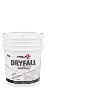 White, Zinsser Flat Dryfall Commercial and Industrial Waterborne Coating- 5 Gallon, 1 Pack