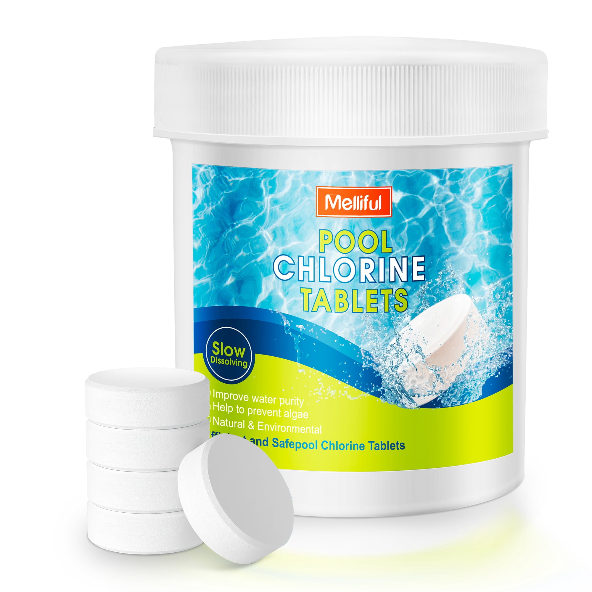 Melliful 180 Pcs Chlorine Tablets for Pools, Chlorine Stabilizer for