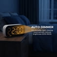 thumbnail image 5 of REGALWOVEN Dimmable LED Alarm Clock - 5-Level Brightness, Dual Alarms, Snooze Function, Fits Bedside Table White Housing and Yellow Light 5.1"L x 1.4"W x 2.4"H, 5 of 7