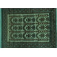 thumbnail image 1 of Ahgly Company Machine Washable Indoor Rectangle Southwestern Turquoise Blue Country Area Rugs, 8' x 12', 1 of 4