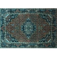 thumbnail image 1 of Ahgly Company Indoor Rectangle Medallion Light Blue Traditional Area Rugs, 7' x 9', 1 of 4