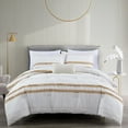 thumbnail image 2 of Chezmoi Collection 6-Piece Boho Clip Jacquard Comforter Set King Size, Taupe Multi-Color Striped Soft Textured Lightweight Bedding for All Season (1 Comforter, 2 Shams, 2 Pillowcases, 1 Cushion), 2 of 9