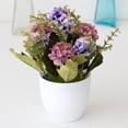 thumbnail image 2 of Sunjoy Tech Potted Artificial Flowers Fake Hydrangea Flowers in Pots Faux Flowers in Pot for Home Office Decoration Desktop Decor, 2 of 3
