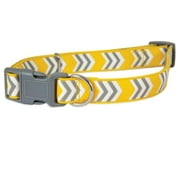 New Petmate 12394 Yellow Chevron Rubber Adjustable Dog Collar, Large, 1" x 16-26", Each