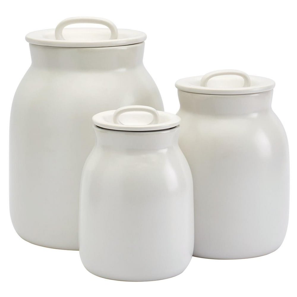 Denmark 3PC Matte White Canisters w/ Gasket Set