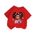 thumbnail image 2 of Piuwrlz Kid Short Sleeve Sweatshirt Girls T-Shirts Printed Round Neck Blouses T Shirt Top Red Size 8 Years, 2 of 3