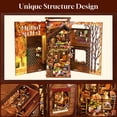 thumbnail image 3 of Kit de sujetalibros en miniatura con forma de rompecabezas de madera 3D para casa de muñecas, 3 of 6