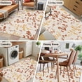 thumbnail image 5 of Orange Yellow Botanical Area Rugs 2.7'x5', Small Throw Rugs for Kitchen Bedroom, Rustic Country Spring Floral Summer Leaf Indoor Outdoor Rug Non-Slip Low Pile Carpet Runner Reversible Floor Mats, 5 of 8