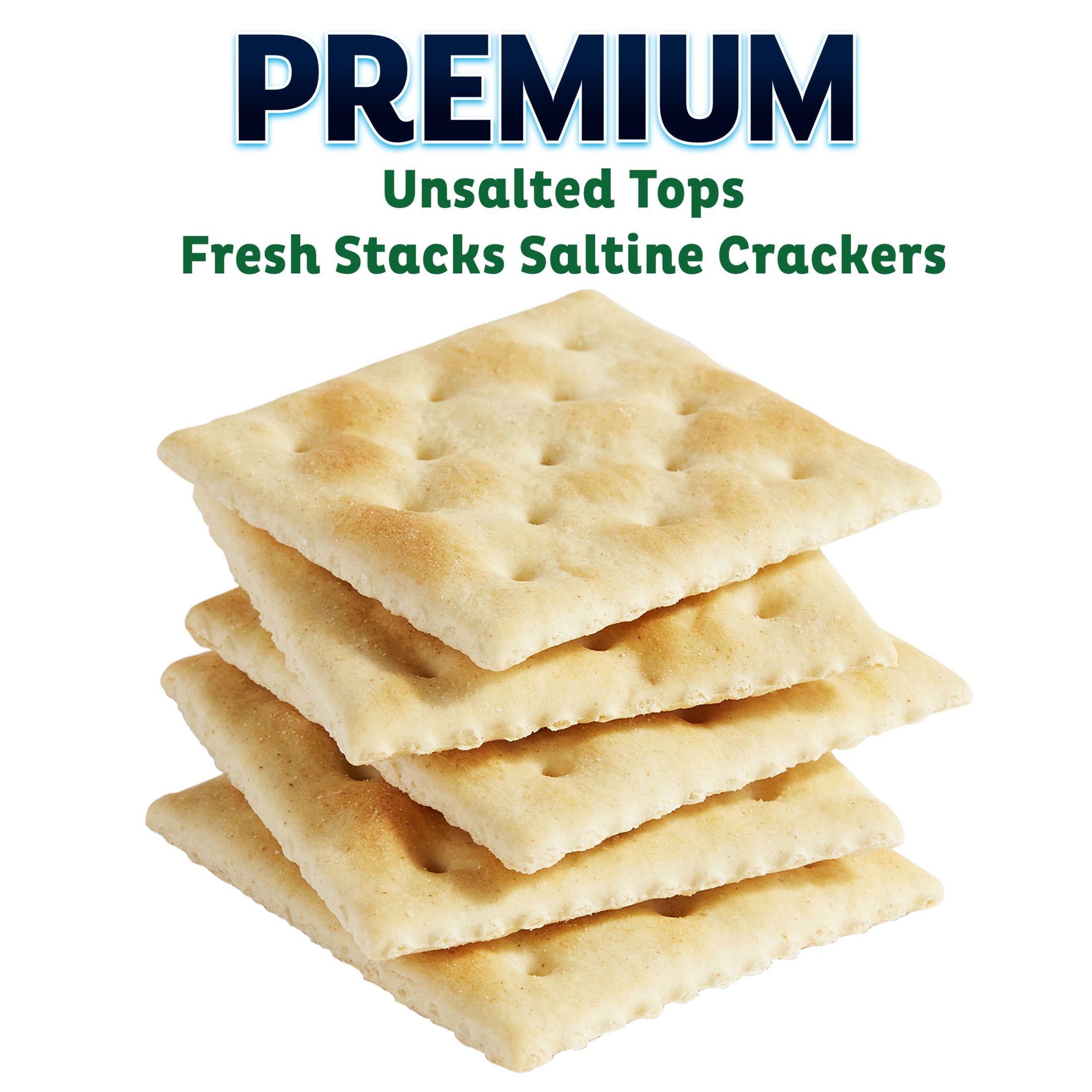 (3 pack) Premium Fresh Stacks Unsalted Tops Saltine Crackers, Travel Snacks, 14.2 oz (8 Multi Snack Packs)