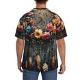 thumbnail image 3 of Balery Floral Dreamcatcher Elegance Camisa Casual de Manga Corta con Botones para Hombre, Texturizada, Estilo Cubano, para Playa, Verano-Medium, 3 of 5