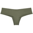 thumbnail image 2 of Botmois Man Solid Spandex Skin Mini Brazilian Bikini Briefs Underwear Enhanceing Bulge Pouch Jockstrap Cheeky Panties Dark Army Green XL, 2 of 3