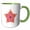 Green/White, variant on 3drose, Isolated Abstract Geometrical Colorful Triangle Ornament Star Polygon, 11oz Two-tone Black Mug
