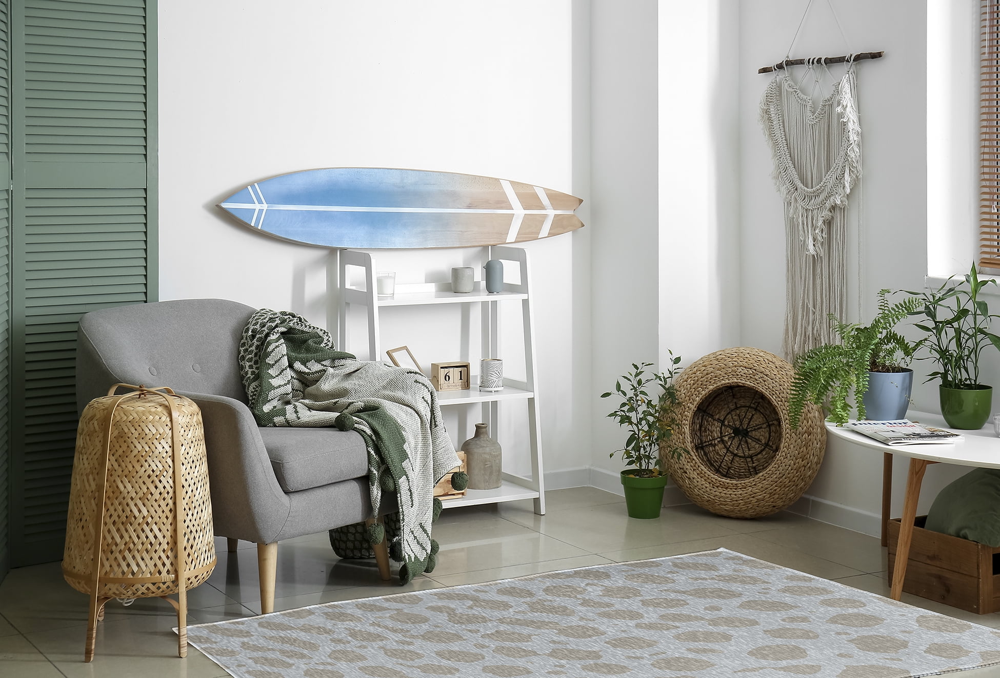 4' x 6' Simply Daisy Leopard Pattern Modern & Contemporary Chenille Area Rug, Tan