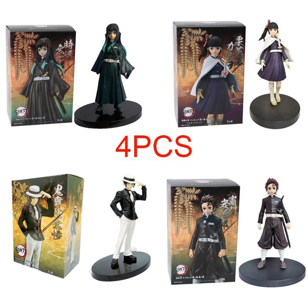 Figuras de acción de PVC de Kimetsu no Yaiba, Demon Slayer de 4 piezas, Kamado, Nezuko, 15cm Fivean unisex