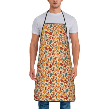 

Matuu Autumn Leaves 3 for Cooking Apron for Men and Women Adjustable Strap and Waist Ties for Baking Cooking Gardening