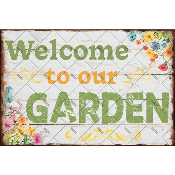 NOETE 8x12 Inch Vintage Spring Metal Sign - Garden Decorations for Home, Greenhouse, Yard & Outdoor - Rustic Wall Art for Living Room, Bedroom, Cafe & Backyard