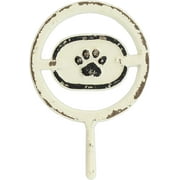 The Bridge Collection Cast Iron Pawprint Wall Hook - Off White Paw Print Coat Hook