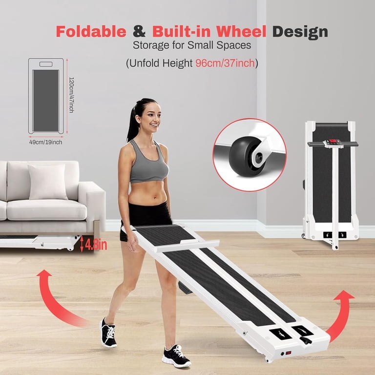 MODIDA Foldable Treadmill For Home – Portable Walking Pad With Remote, LED Display, 300 Lb Capacity