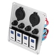 thumbnail image 4 of Rocker Switch Panel, Waterproof Boat Rocker Switch Panel LED Lighting Effects Aluminum Alloy Switches  for RVs, 4 of 7