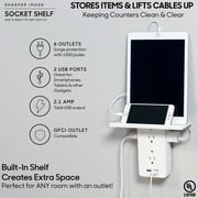 Socket Shelf 8 Port Surge Protector Wall Outlet by Sharper Image, As Seen On TV