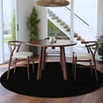 thumbnail image 5 of Black Round Rug 5ft Washable Circle Kitchen Rugs Non Slip Solid Color Farmhouse Black Large Area Rug Indoor Floor Carpet for Bedroom Living Room Home Office Dining Room Nursery, 5 of 8