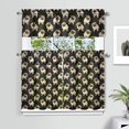thumbnail image 2 of Dog Print Kitchen Curtains 36 Inch Short - 3 Panel Set, Cute Puppy & Floral Design, Rod Pocket Pet Lover Curtains 100% Polyester, Paw & Bone Pattern for Kitchen, Living Room, Bedroom, Easy Wash, 2 of 6