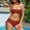 001 Red, variant on Hvot&aat Women's 2 Piece Tie Front Bikini Set Ruched Drawstring bikini Bottom Solid Color Strap Swimsuit