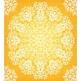 thumbnail image 3 of Yellow Duvet Cover Set, Snowflake Like Floral Pattern Design with Tribal Inspired Art, Decorative 3 Piece Bedding Set with 2 Pillow Shams, Queen Size, Yellow and White, by Ambesonne, 3 of 3