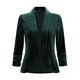 thumbnail image 1 of Cárdigan de Terciopelo para Mujer Cárdigan de Frente Abierto con Solapa Chaqueta Corta Verde oscuro L, 1 of 6