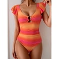 thumbnail image 5 of Traje de baño de una pieza para mujer con control de barriga y volantes para adelgazar, 5 of 5