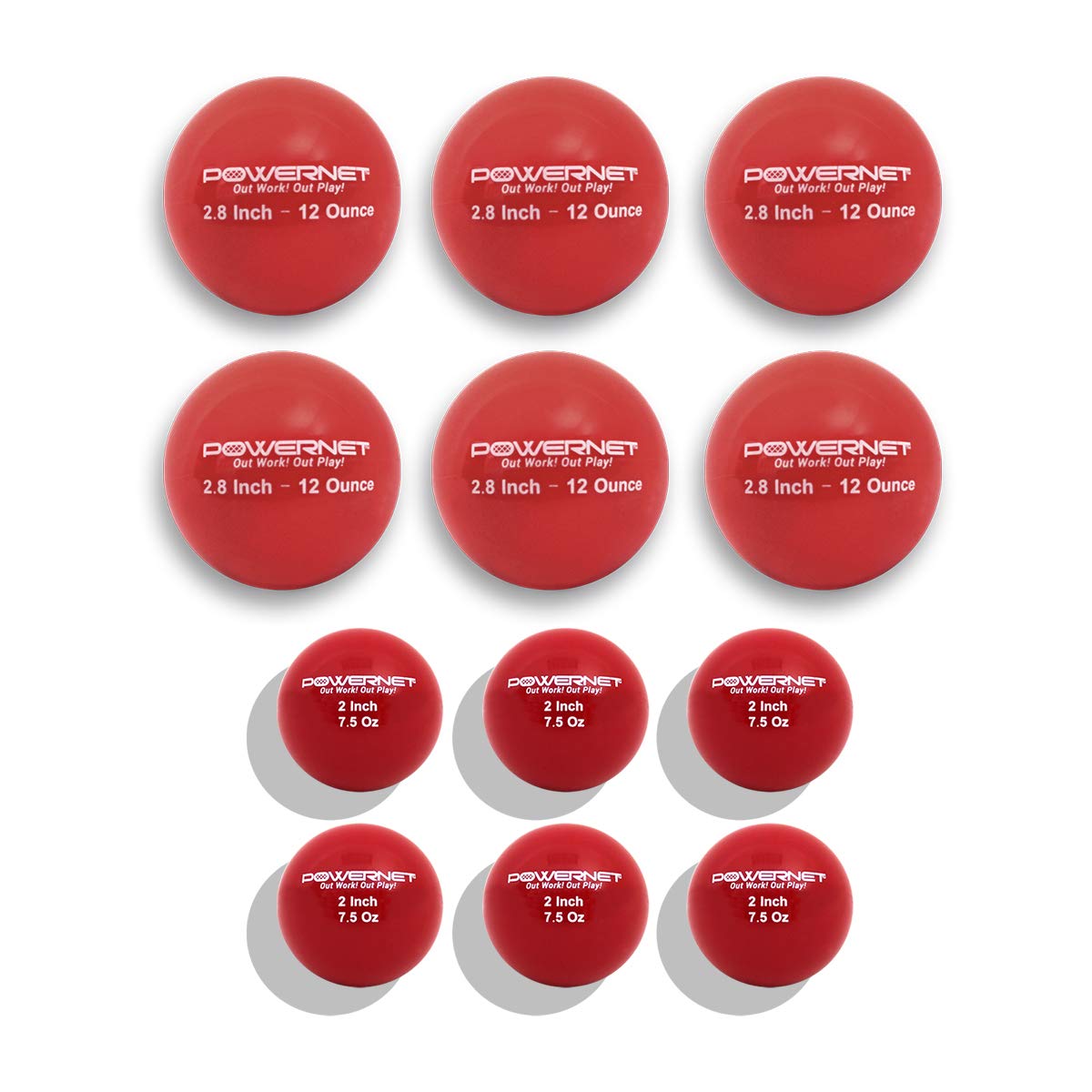 Weighted Hitting Training Balls 6 PK 2.8" and 6 PK 2" Micro