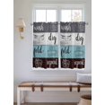 thumbnail image 6 of Kitchen Curtains 45 Inches length, Laundry Room Window Treatment Curtain Drapes, Wash Dry Fold Repeat Splicing Colorful Wood Lightweight Window Panels for Living Room Bedroom, 52"x45", 2 Panels, 6 of 7