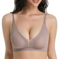 thumbnail image 2 of Jelly Seamless Bras for Women, Deep V Wireless Bralette with Lace, Support Push up Supportive Brassieres, 2 of 7