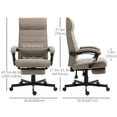 thumbnail image 3 of Vinsetto High-Back Office Chair Linen Computer Desk Chair Brown, 3 of 10