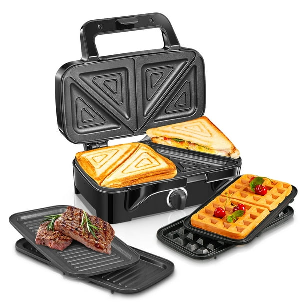 FOHERE Waffle Maker 3 in 1 Sandwich Maker
