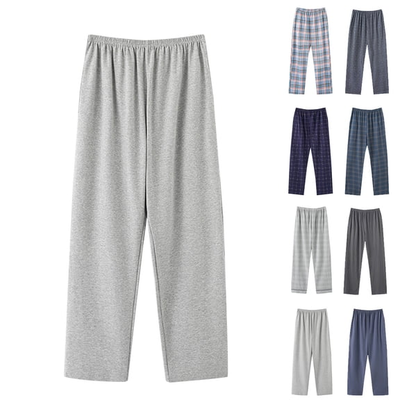 LONKITO Mens Pajama Pants with Pockets, Cotton Casual Home Sleepwear, Big and Tall Baggy Lounge Pajamas Pants
