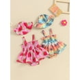 thumbnail image 3 of Suealasg Newborn Girl Summer Outfits Sleeveless Tree Gradient Romper Dress+Sun Hat 3M 6M 12M 18M Infant Baby Girls Beach Vaction Clothes, 3 of 9