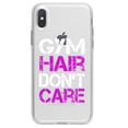 thumbnail image 1 of DistinctInk Clear Shockproof Hybrid Case for iPhone X / XS (5.8" Screen) - TPU Bumper Acrylic Back Tempered Glass Screen Protector - Gym Hair Don't Care, 1 of 5