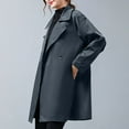 thumbnail image 5 of Women's Fall Winter Medium-Length Trench Coat Jacket Long-Sleeved Lapel Single-Breasted Pockets Trench Jacket With Belt, 5 of 7