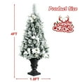thumbnail image 2 of Gymax 4 FT Pre-lit Christmas Entrance Tree Snow Flocked Xmas Tree w/ LED Lights, 2 of 10