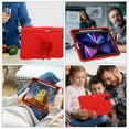 thumbnail image 4 of for iPad Pro 11" 2022/2021/2020/2018 Kids Case with 3D Butterfly Stand & Pencil Holder, Tablet Case with Shoulder Strap, Shockproof Protective Cover for iPad Air 5th/4th 10.9" 2022/2020, Red, 4 of 8
