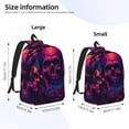 thumbnail image 4 of Naloa Canvas Backpack for Men Women Purple-Red Skull Print Rucksack Casual Travel Daypack Large and Small Durable College Tote Satchel Bookbag for Teens, 4 of 8